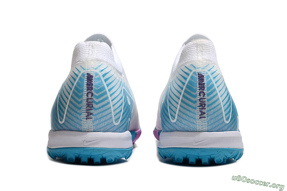 Nike Air Zoom Mercurial Vapor 16 Elite TF Football Shoes - White/Purple/Jade 5