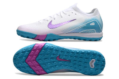 Nike Air Zoom Mercurial Vapor 16 Elite TF Football Shoes - White/Purple/Jade