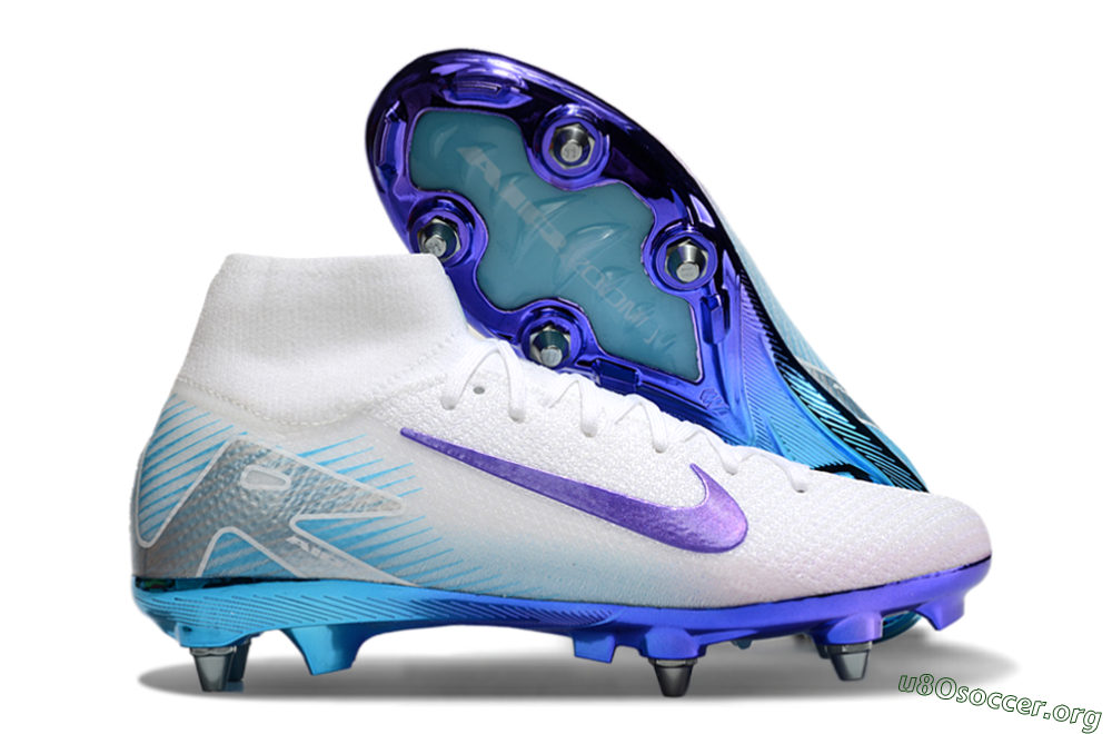 Nike Air Zoom Mercurial Superfly 10 Elite SG Football Boots - White/Purple/Jade 2