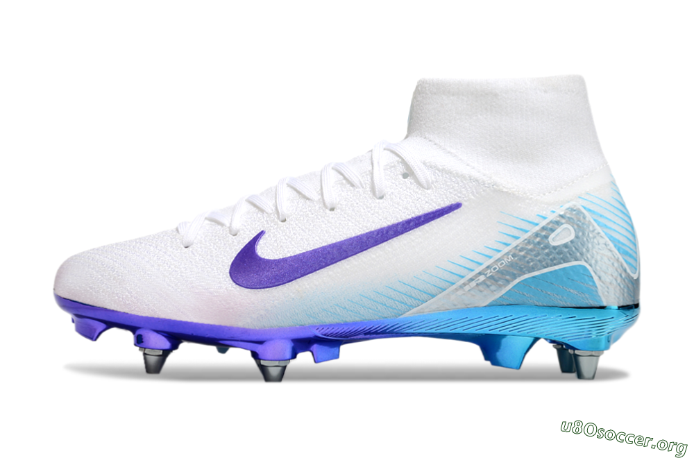 Nike Air Zoom Mercurial Superfly 10 Elite SG Football Boots - White/Purple/Jade 3