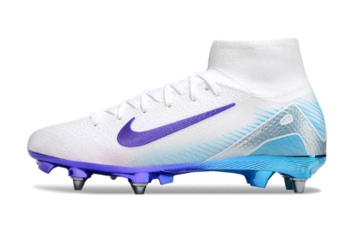 Nike Air Zoom Mercurial Superfly 10 Elite SG Football Boots - White/Purple/Jade