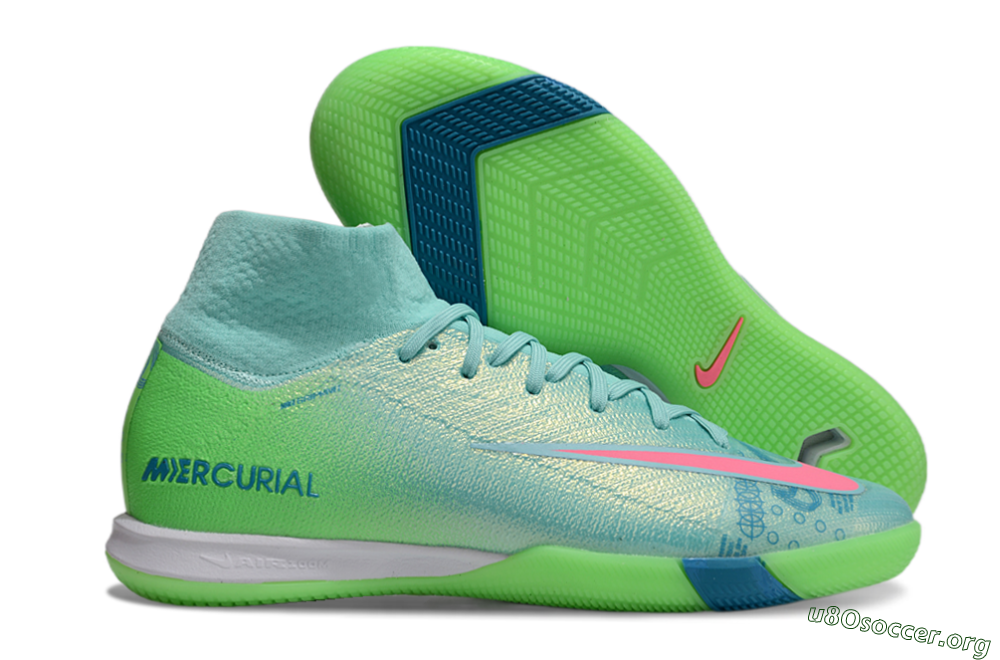 Nike Air Zoom Mercurial Superfly 10 Elite IC Football Shoes - Jade/Pink/Yellow 2