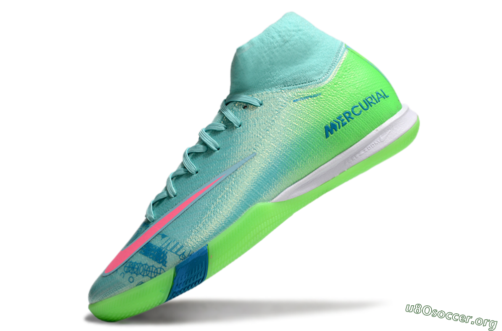 Nike Air Zoom Mercurial Superfly 10 Elite IC Football Shoes - Jade/Pink/Yellow 5