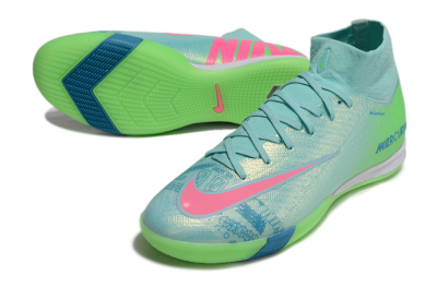 Nike Air Zoom Mercurial Superfly 10 Elite IC Football Shoes - Jade/Pink/Yellow