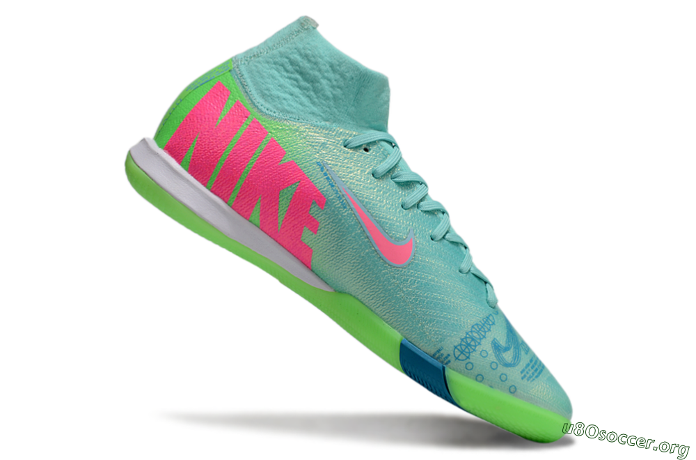 Nike Air Zoom Mercurial Superfly 10 Elite IC Football Shoes - Jade/Pink/Yellow 4