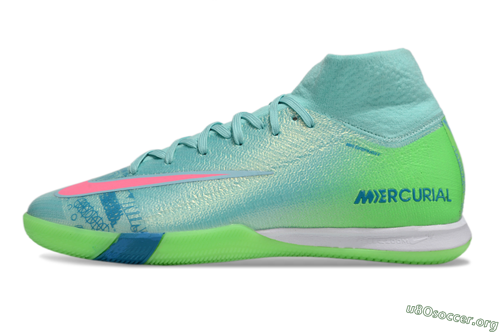 Nike Air Zoom Mercurial Superfly 10 Elite IC Football Shoes - Jade/Pink/Yellow 3