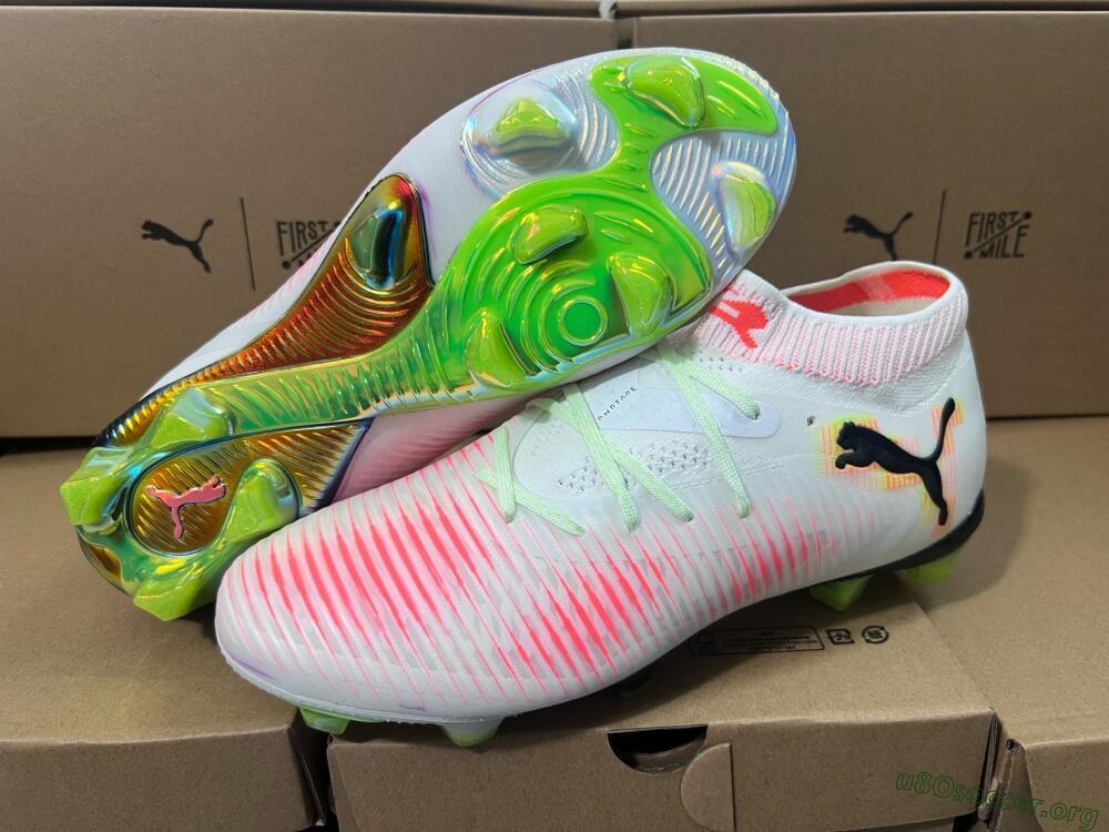 Puma Future 8 Ultimate FG Football Boots - White/Red/Yellow