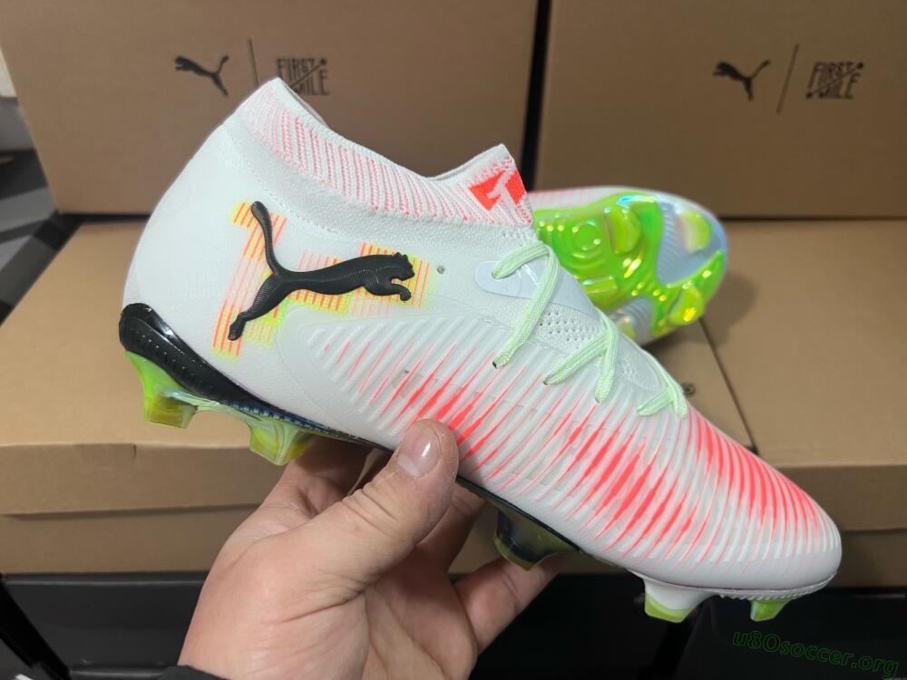 Puma Future 8 Ultimate FG Football Boots - White/Red/Yellow