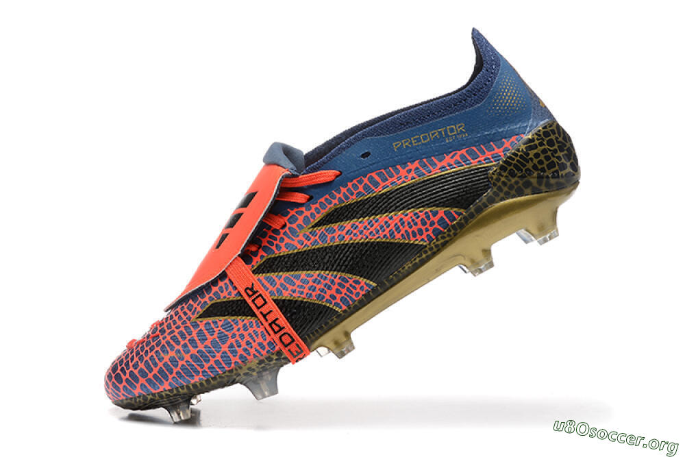Adidas Predator Elite 25 Foldover Tongue FG Football Boots - Red/Blue/Gold 8