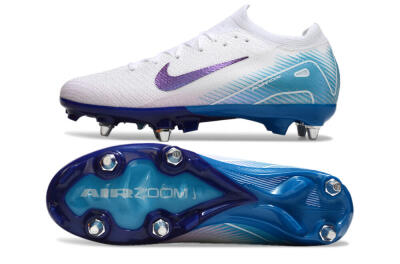 Nike Air Zoom Mercurial Vapor 16 Elite SG Football Boots - White/Purple/Jade