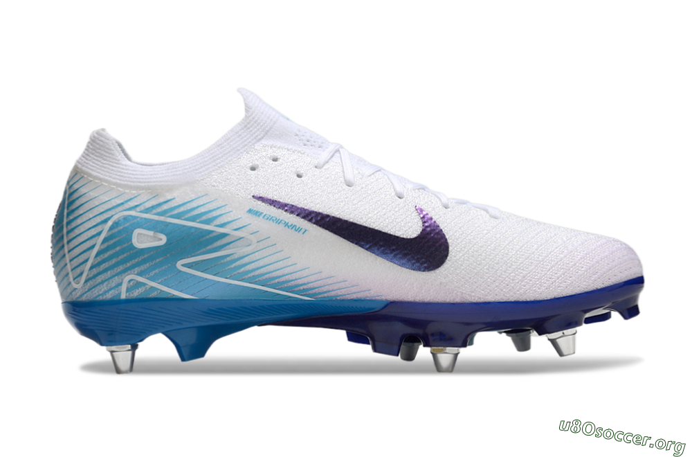 Nike Air Zoom Mercurial Vapor 16 Elite SG Football Boots - White/Purple/Jade 7