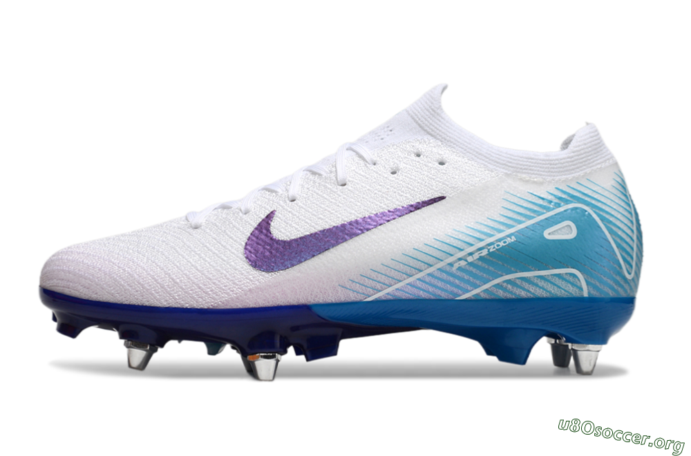 Nike Air Zoom Mercurial Vapor 16 Elite SG Football Boots - White/Purple/Jade 3