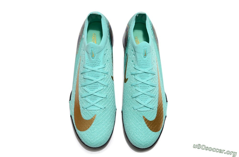 Nike Air Zoom Mercurial Vapor 16 Elite TF Football Shoes - Jade/Gold/Blue 4