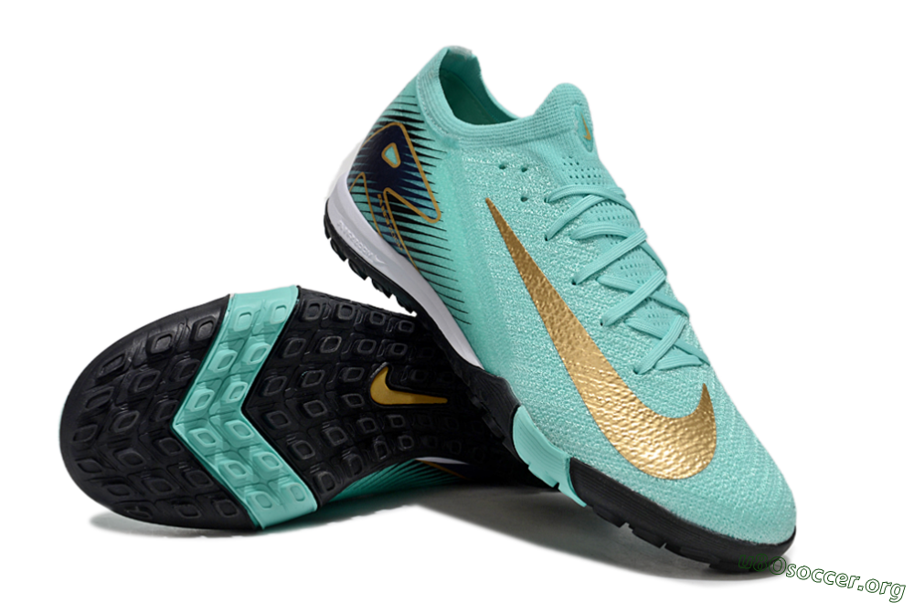 Nike Air Zoom Mercurial Vapor 16 Elite TF Football Shoes - Jade/Gold/Blue 0
