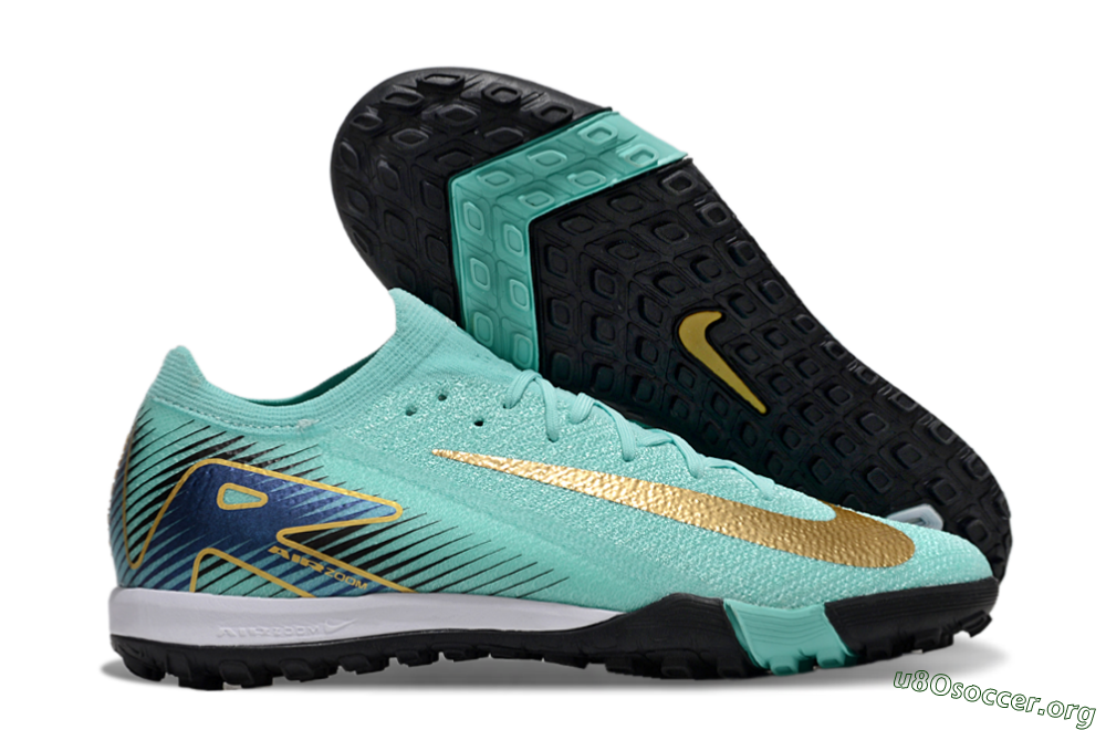 Nike Air Zoom Mercurial Vapor 16 Elite TF Football Shoes - Jade/Gold/Blue 2