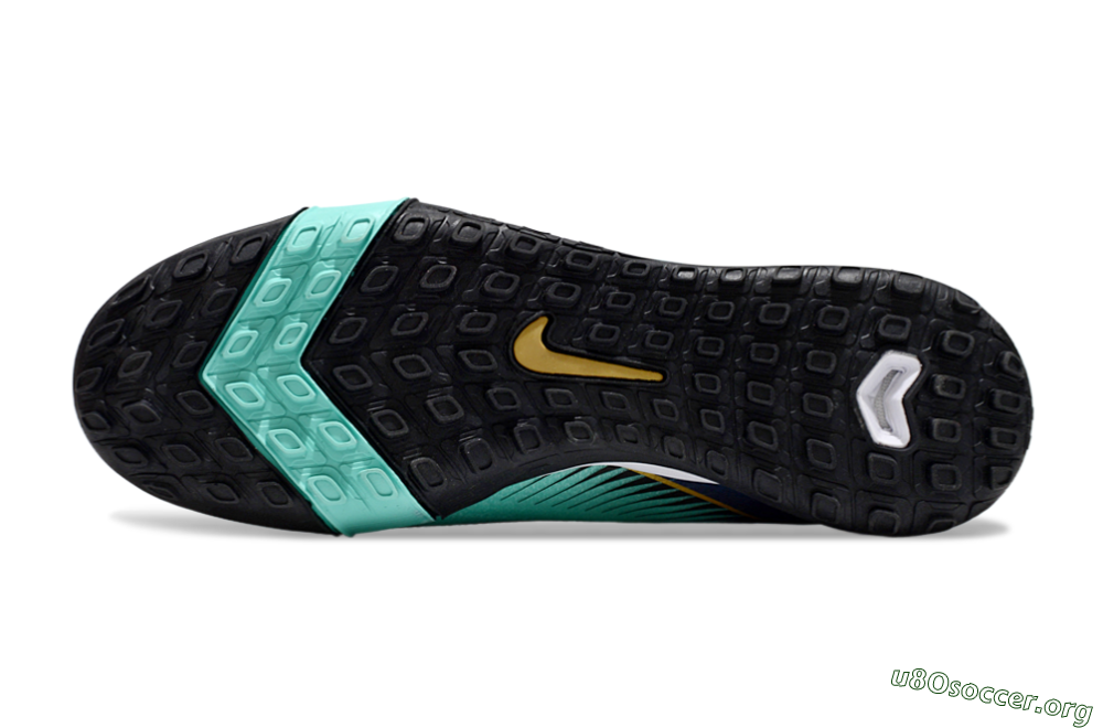 Nike Air Zoom Mercurial Vapor 16 Elite TF Football Shoes - Jade/Gold/Blue 6