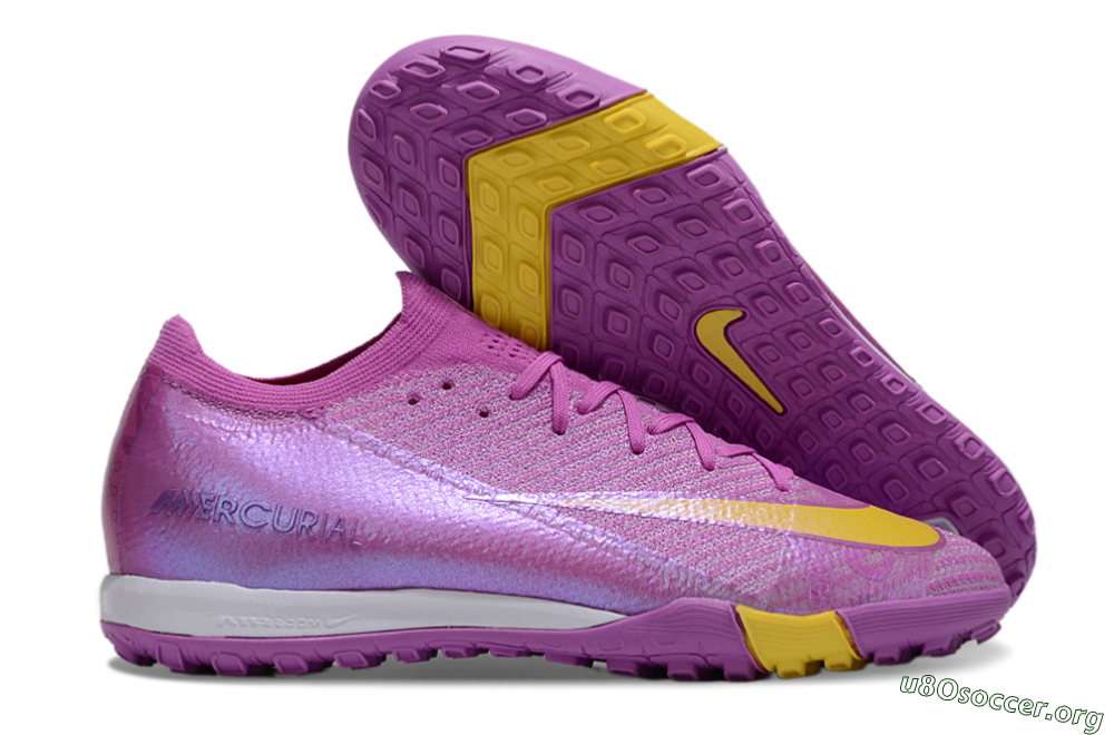 Nike Air Zoom Mercurial Vapor 16 Elite TF Football Shoes - Purple/Yellow/White 2