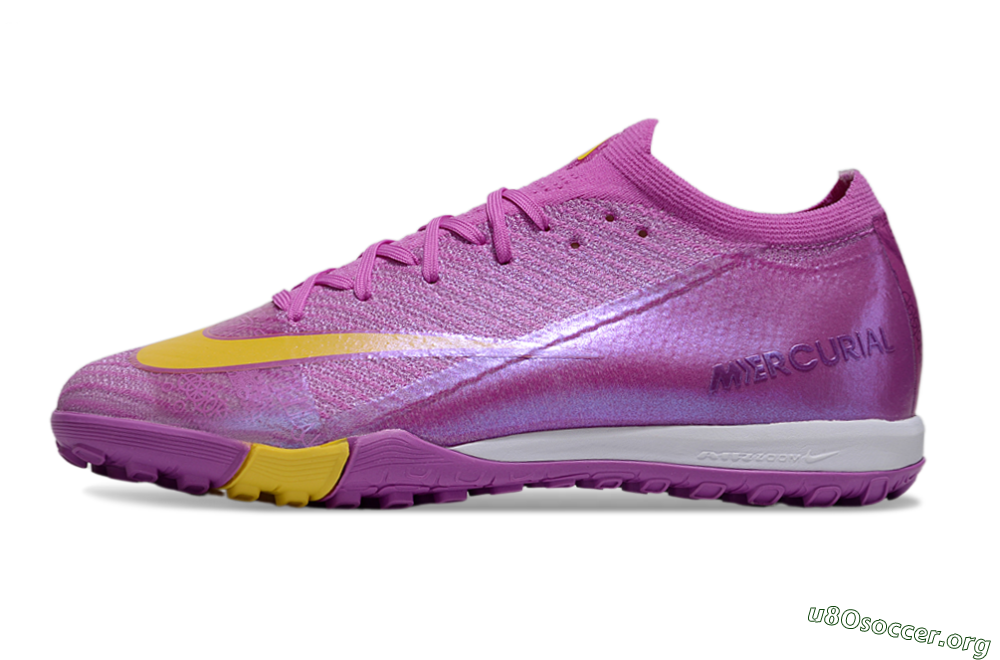 Nike Air Zoom Mercurial Vapor 16 Elite TF Football Shoes - Purple/Yellow/White 3