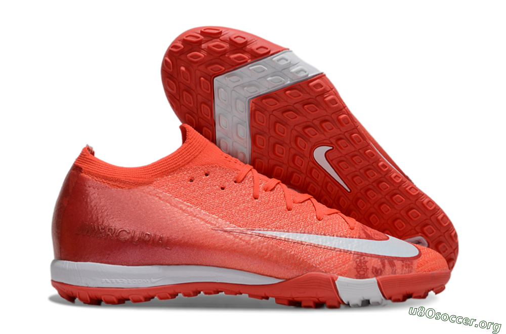Nike Air Zoom Mercurial Vapor 16 Elite TF Football Shoes - Red/White 2