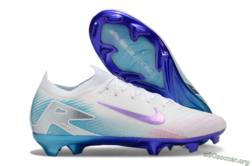 Nike Air Zoom Mercurial Vapor 16 Elite FG Football Boots - White/Purple/Pink/Jade 2