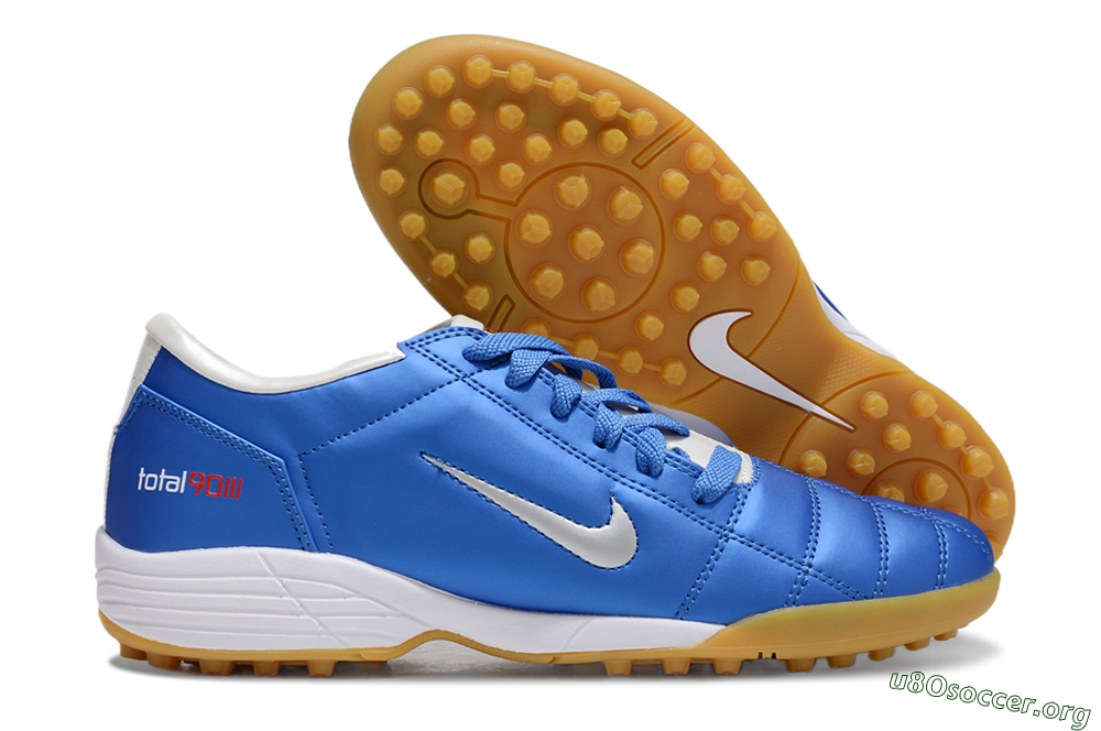 Nike Total 90 II TF Football Shoes - Blue/White/Brown 2