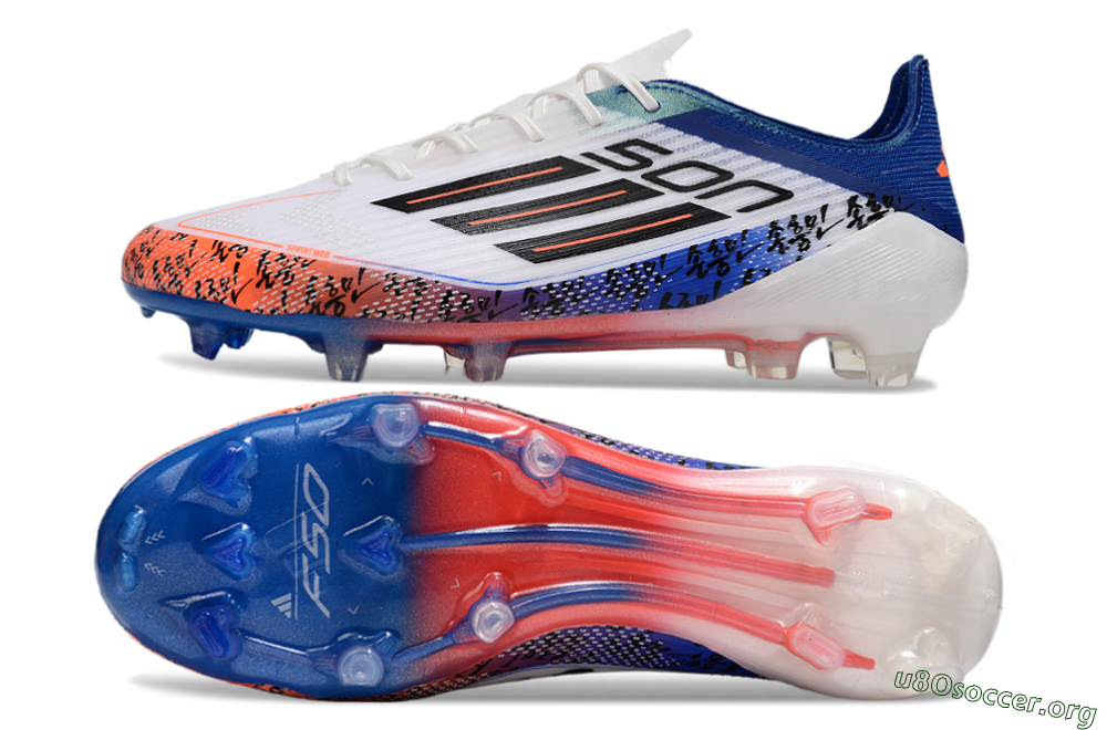 Adidas F50 Elite FG Football Boots - White/Red/Blue 1