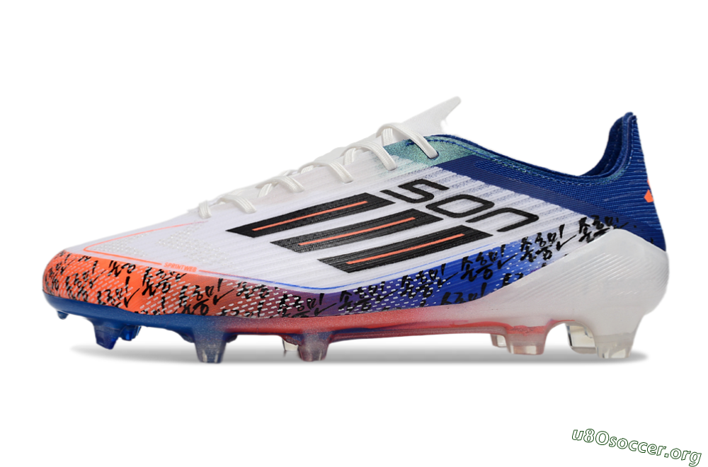 Adidas F50 Elite FG Football Boots - White/Red/Blue 3