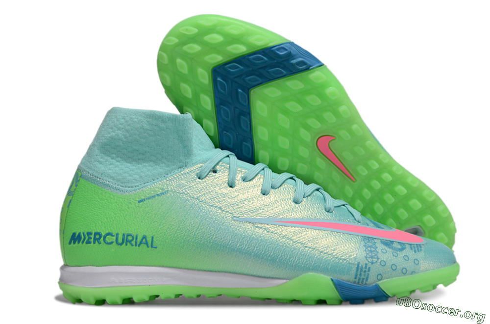 Nike Air Zoom Mercurial Superfly 10 Elite TF Football Shoes - Jade/Pink/White 2