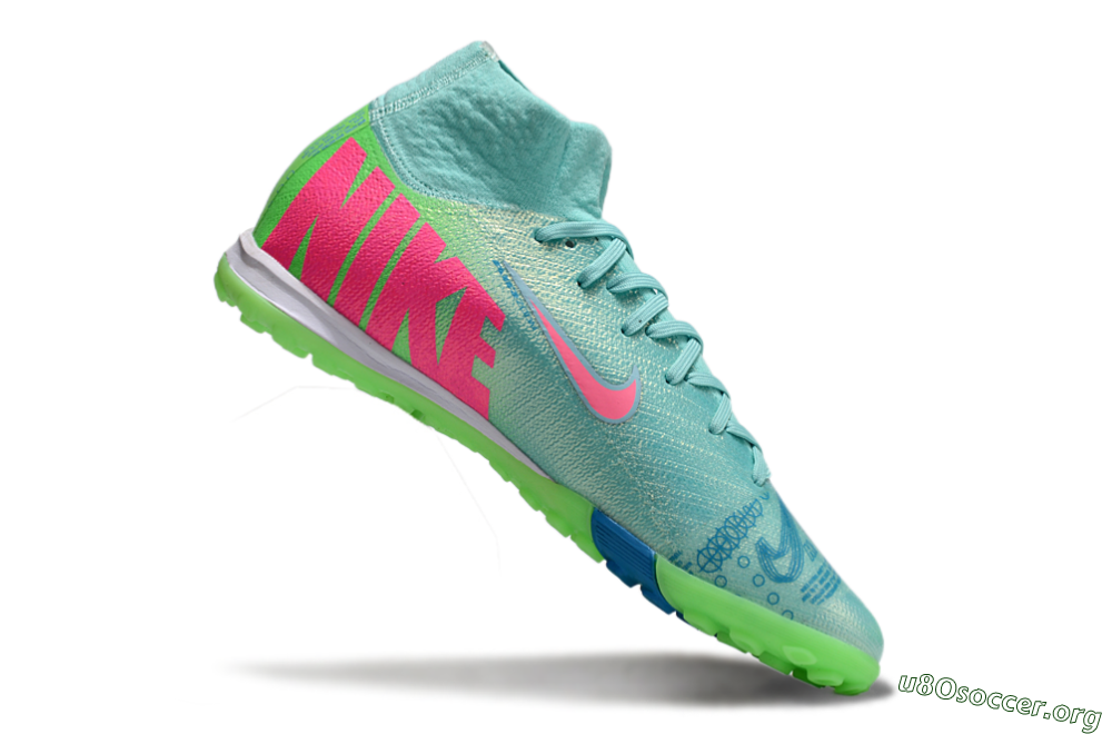Nike Air Zoom Mercurial Superfly 10 Elite TF Football Shoes - Jade/Pink/White 4