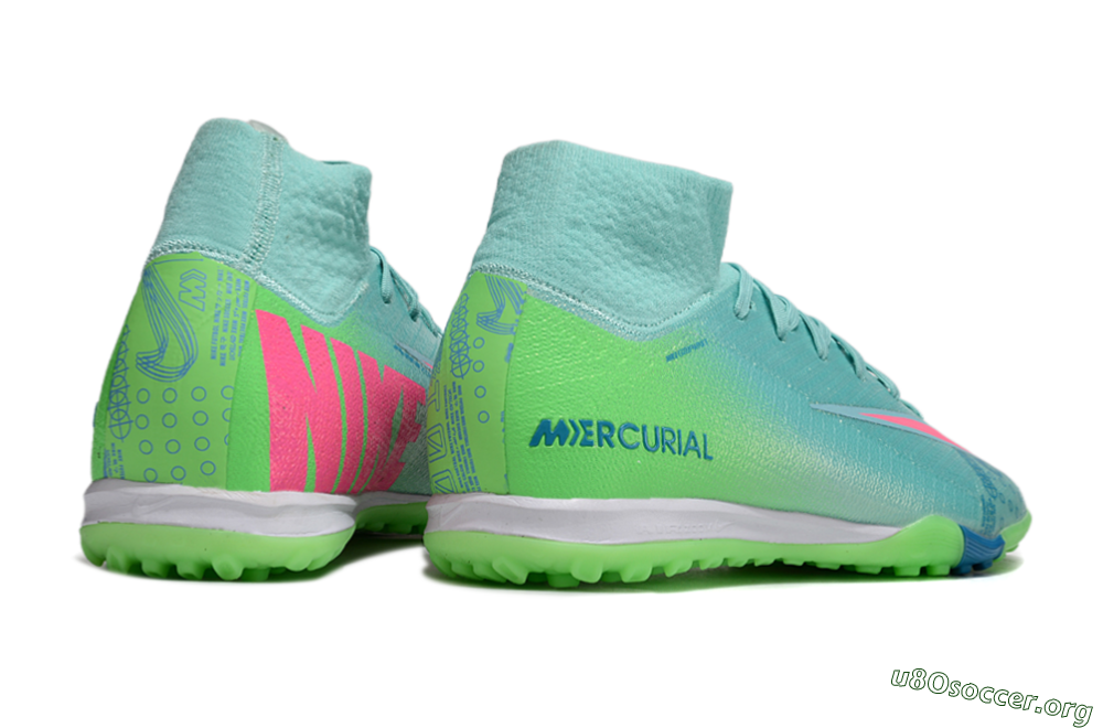 Nike Air Zoom Mercurial Superfly 10 Elite TF Football Shoes - Jade/Pink/White 6