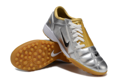 Nike Total 90 II TF Football Shoes - Silver/Black/White