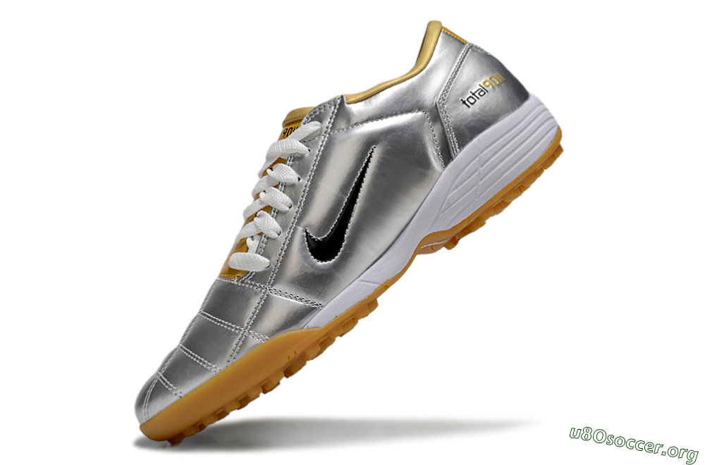 Nike Total 90 II TF Football Shoes - Silver/Black/White 5