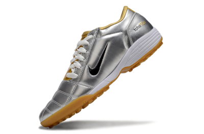 Nike Total 90 II TF Football Shoes - Silver/Black/White