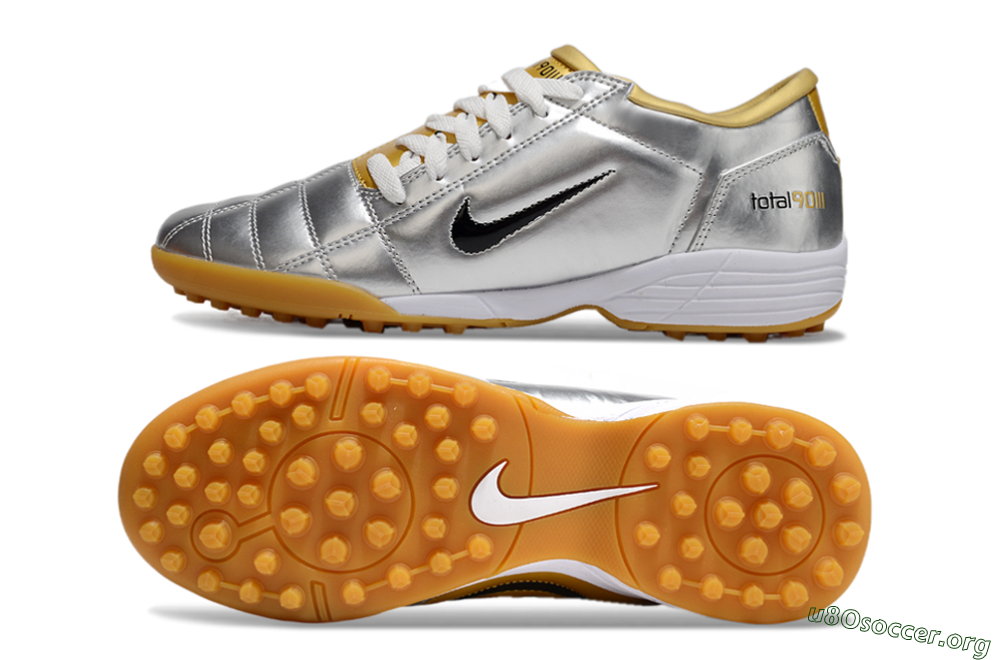 Nike Total 90 II TF Football Shoes - Silver/Black/White 1
