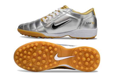 Nike Total 90 II TF Football Shoes - Silver/Black/White
