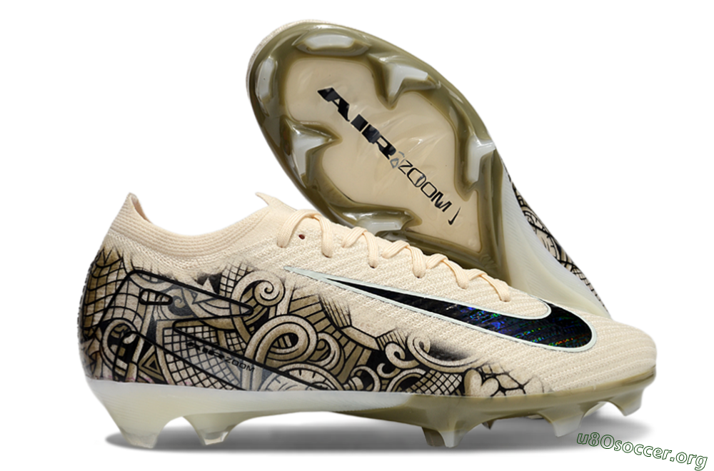Nike Air Zoom Mercurial Vapor 16 Elite FG Football Boots - Beige/Black/White 2