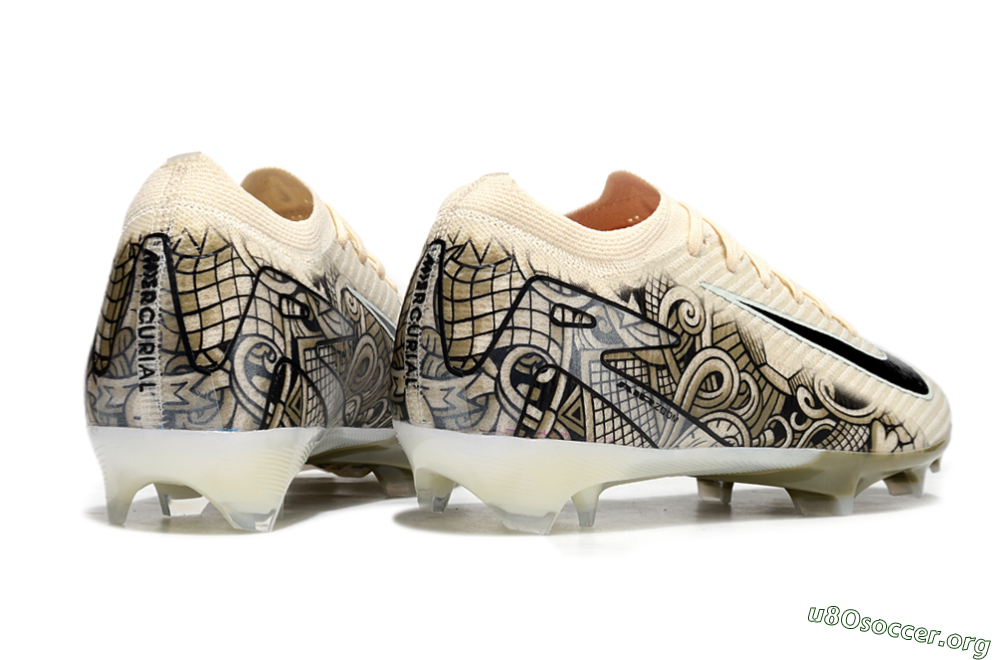 Nike Air Zoom Mercurial Vapor 16 Elite FG Football Boots - Beige/Black/White 6
