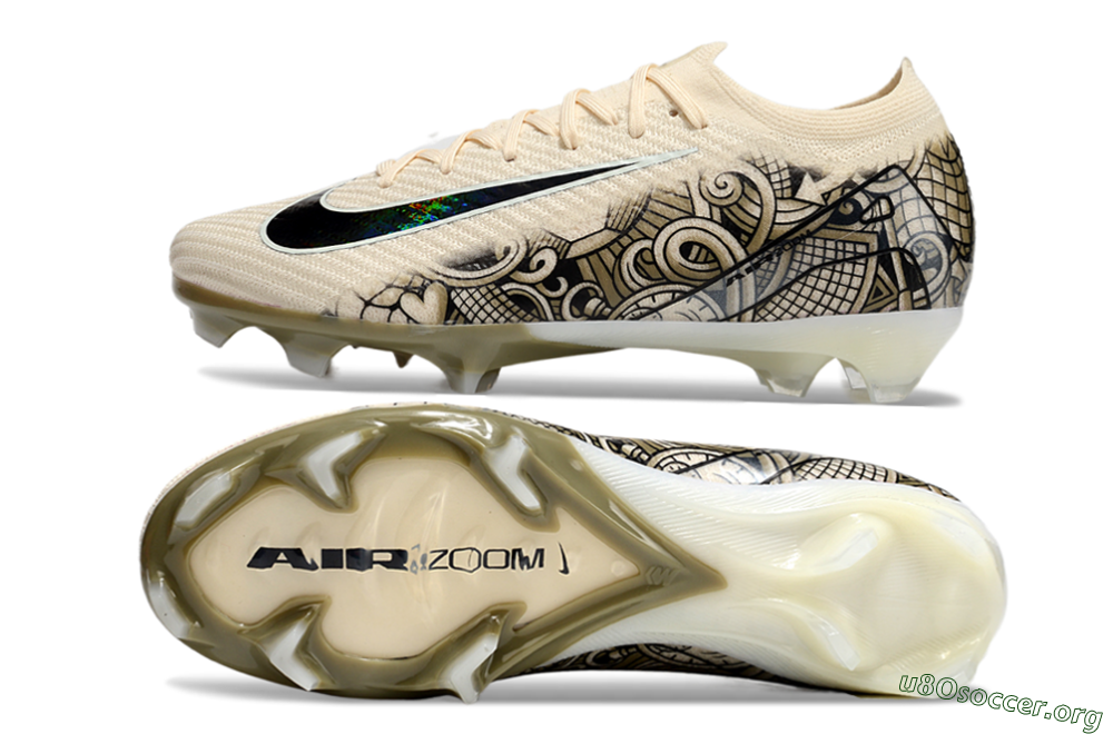 Nike Air Zoom Mercurial Vapor 16 Elite FG Football Boots - Beige/Black/White 1