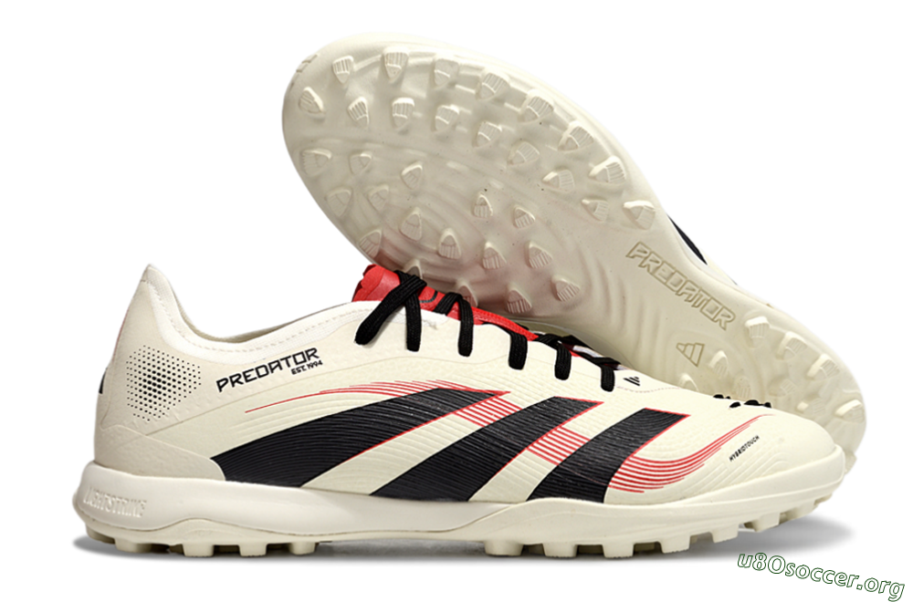 Adidas Predator Elite 25 TF Football Shoes - Beige/Black/Red 2