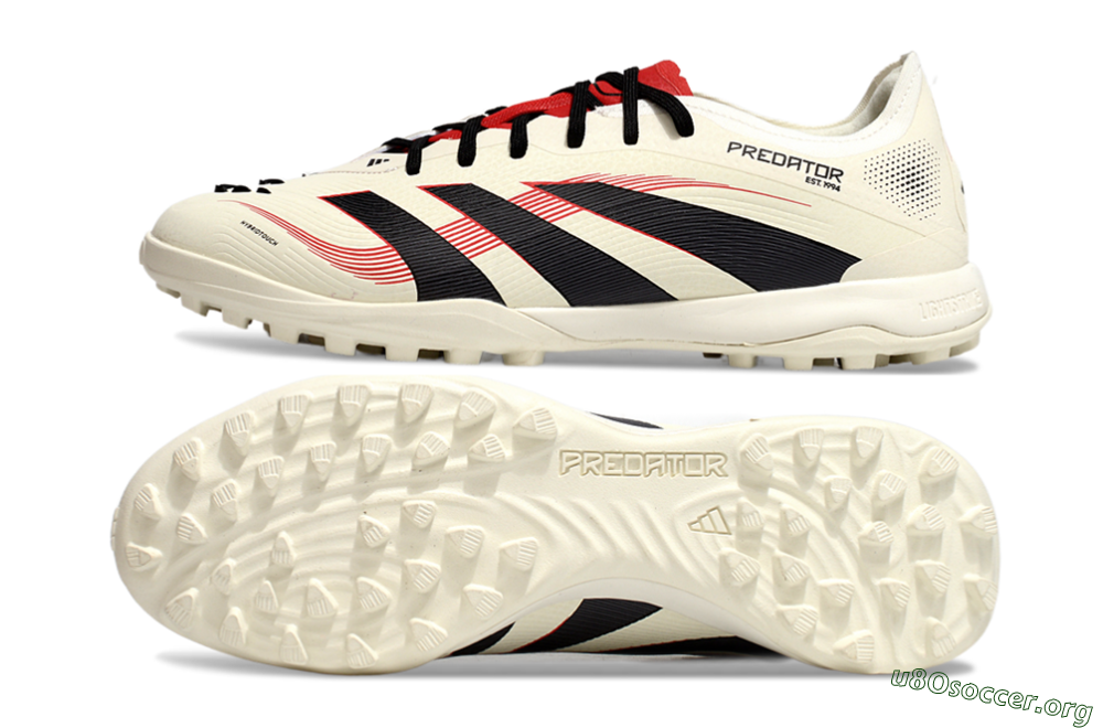 Adidas Predator Elite 25 TF Football Shoes - Beige/Black/Red 1