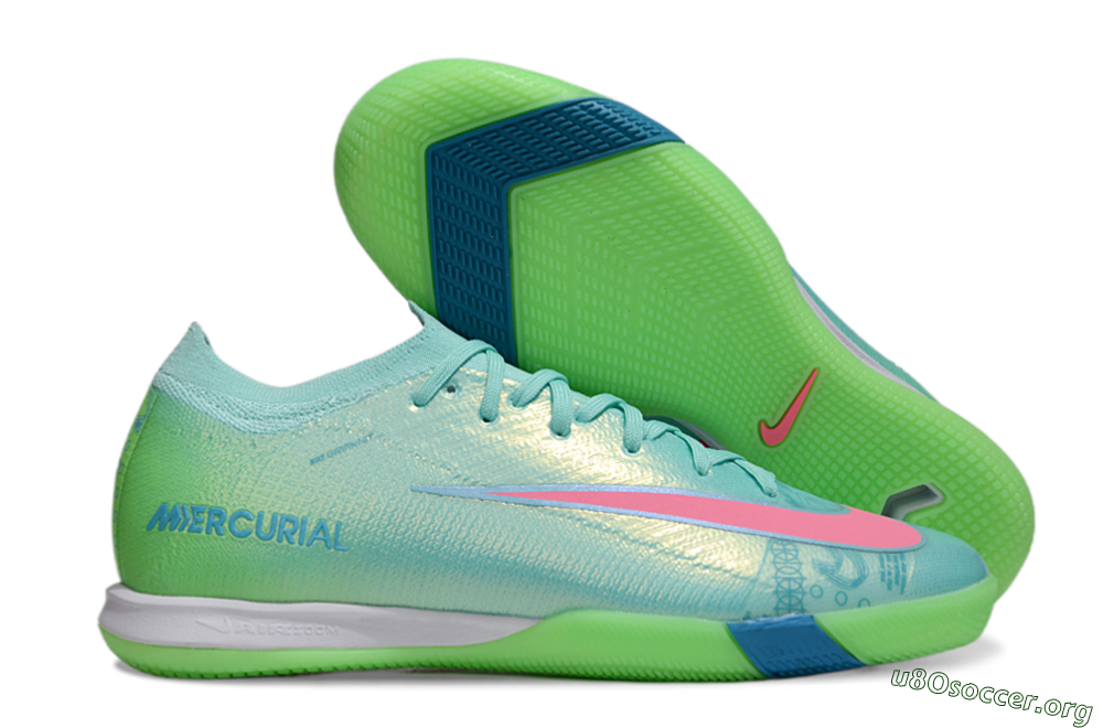 Nike Air Zoom Mercurial Vapor 16 Elite IC Football Shoes - Jade/Pink/Yellow 2