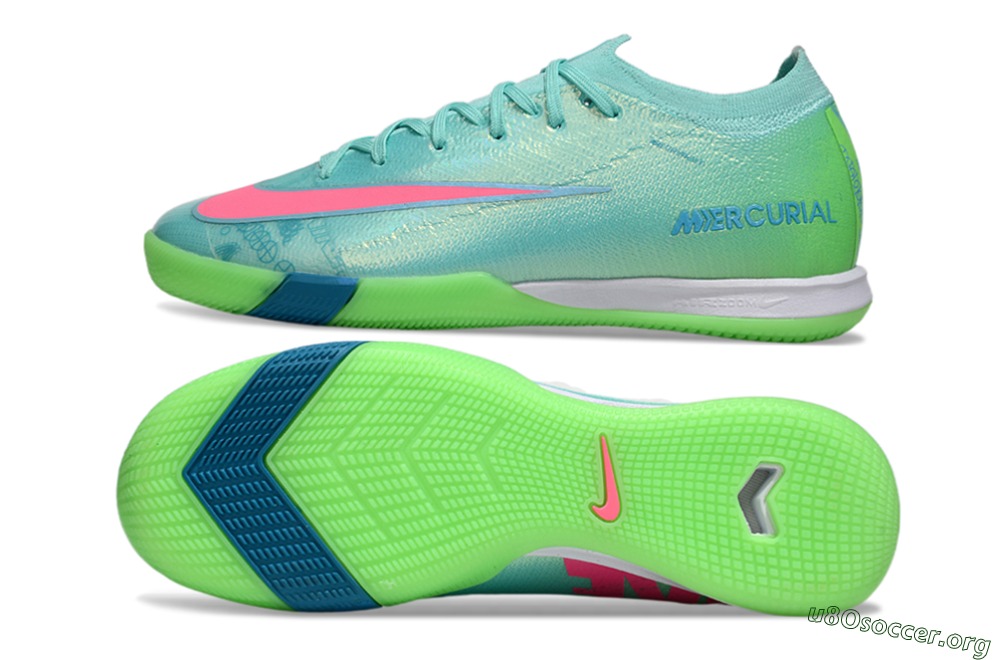 Nike Air Zoom Mercurial Vapor 16 Elite IC Football Shoes - Jade/Pink/Yellow 1