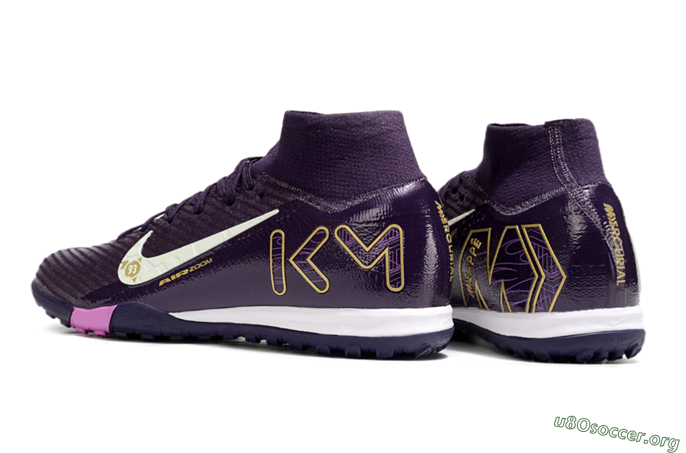 Nike Air Zoom Mercurial Superfly 10 Elite TF Football Shoes - Purple/White/Gold 5