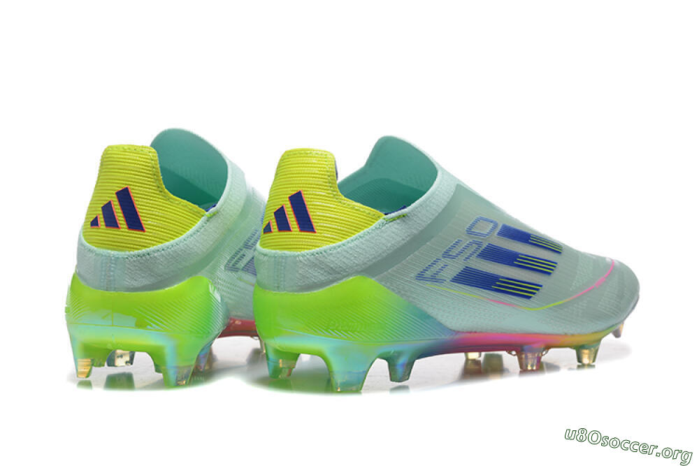 Adidas F50 Elite Laceless FG Football Boots - Jade/Blue/Pink/Yellow 9