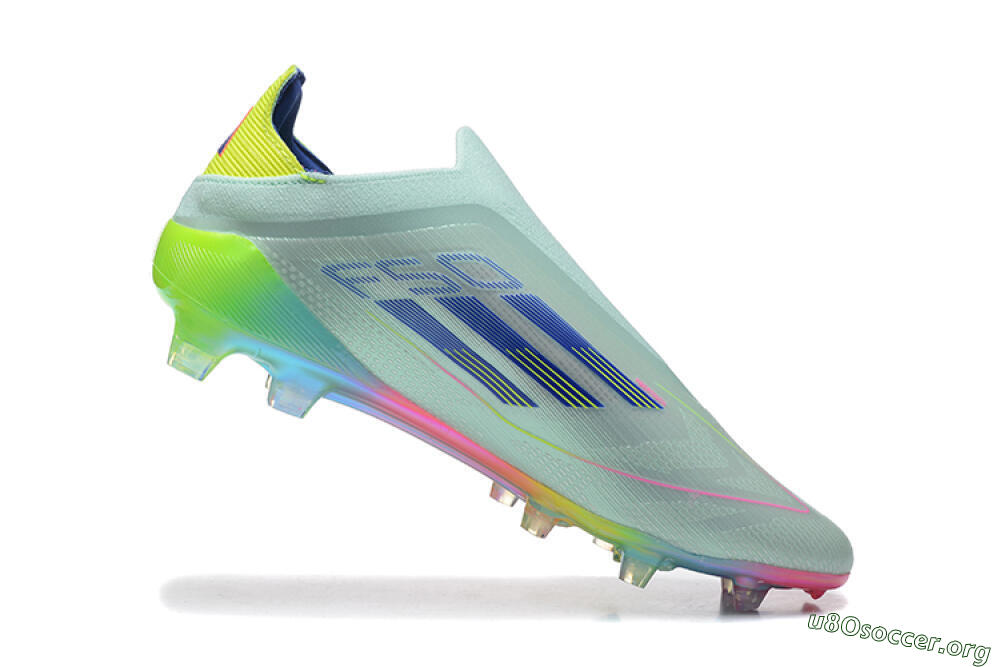 Adidas F50 Elite Laceless FG Football Boots - Jade/Blue/Pink/Yellow 7