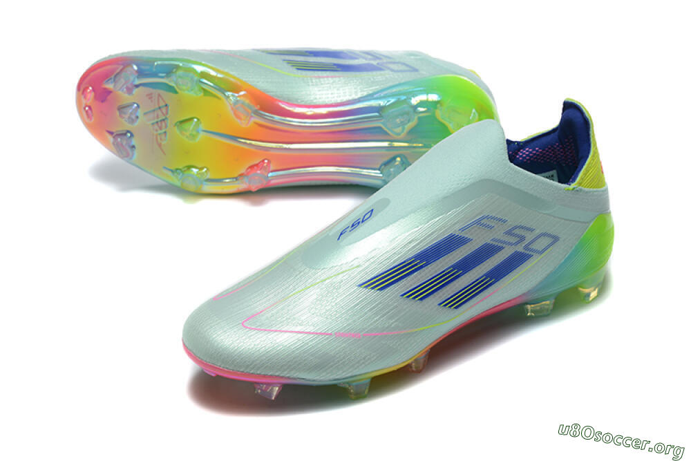 Adidas F50 Elite Laceless FG Football Boots - Jade/Blue/Pink/Yellow 0