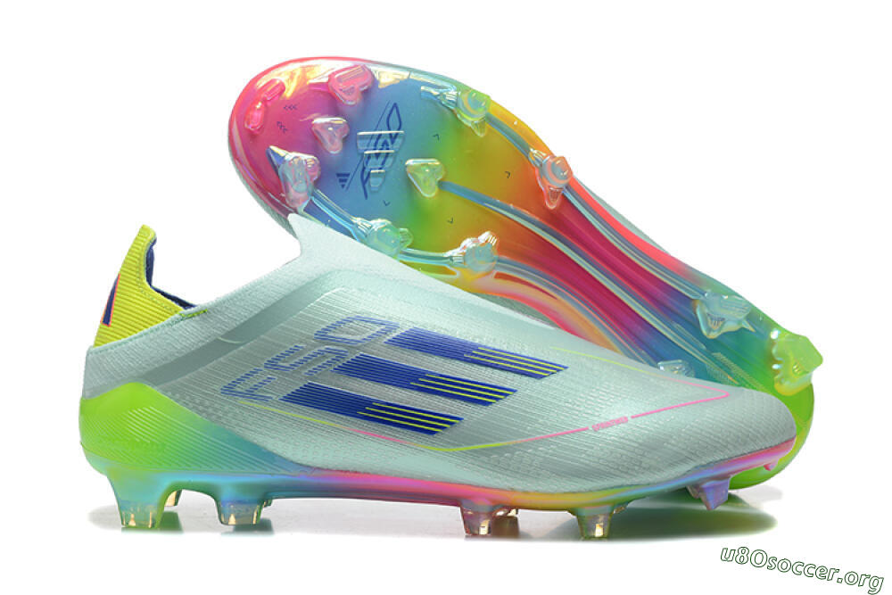 Adidas F50 Elite Laceless FG Football Boots - Jade/Blue/Pink/Yellow 2