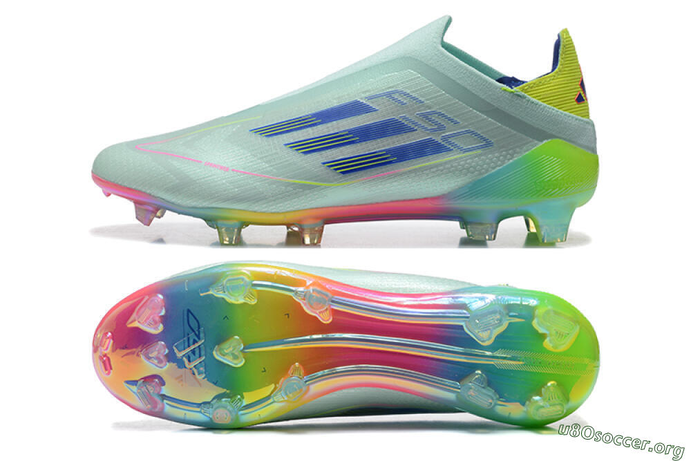 Adidas F50 Elite Laceless FG Football Boots - Jade/Blue/Pink/Yellow 1