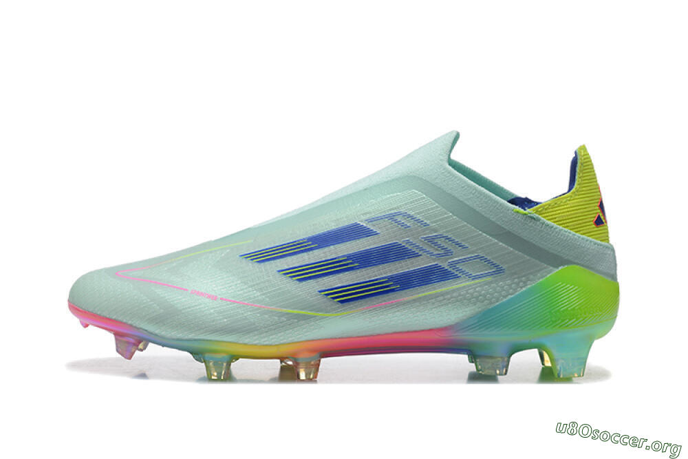 Adidas F50 Elite Laceless FG Football Boots - Jade/Blue/Pink/Yellow 3