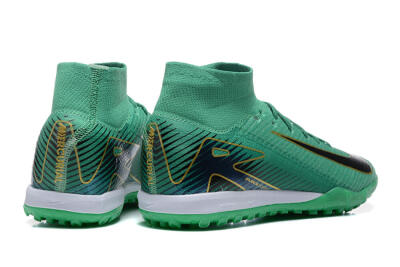 Nike Air Zoom Mercurial Superfly 10 Elite TF Football Shoes - Green/Gold/White